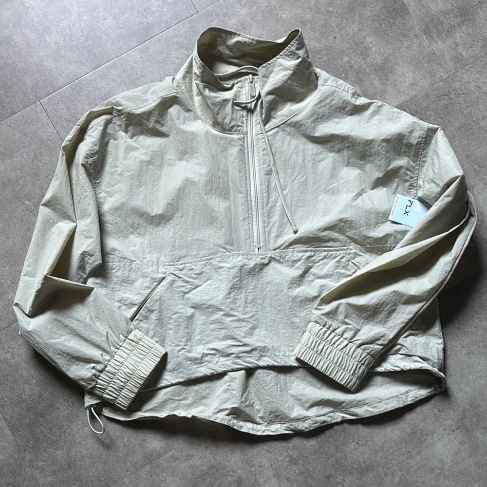 NWT Flx Active Outdoor Woven Crop Half Zip Jacket Size L